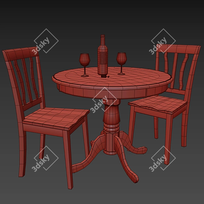 Elegant Caledonia Dining Set 3D model image 3