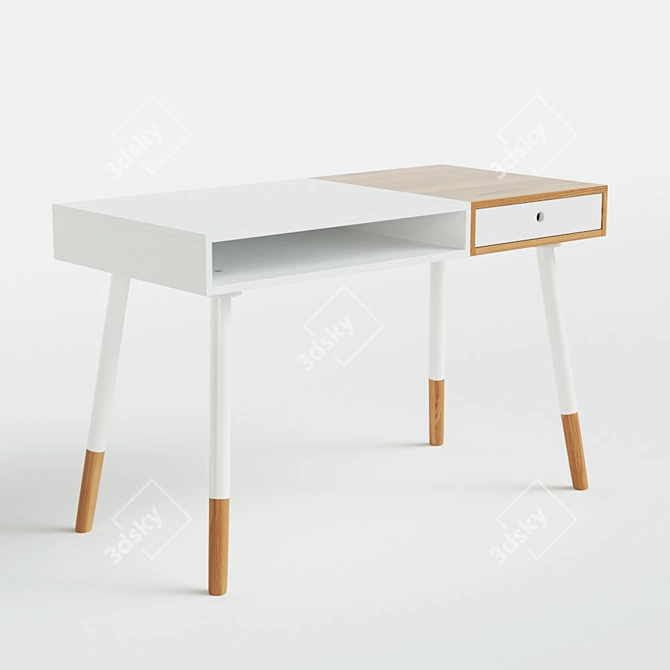 Scandi Style White Desk Sonnenblick 3D model image 2