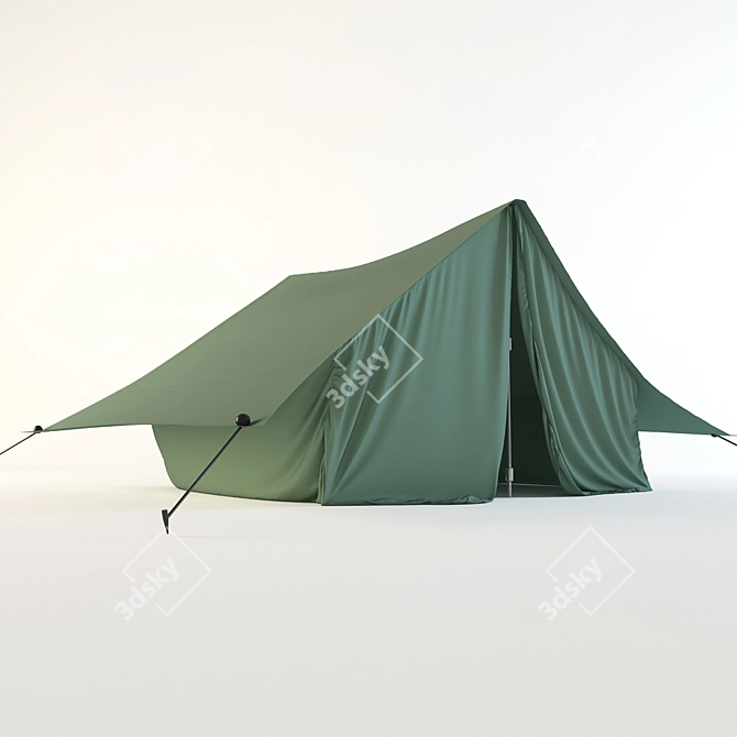 Marvelous Designer Modeled Tent 3D model image 2