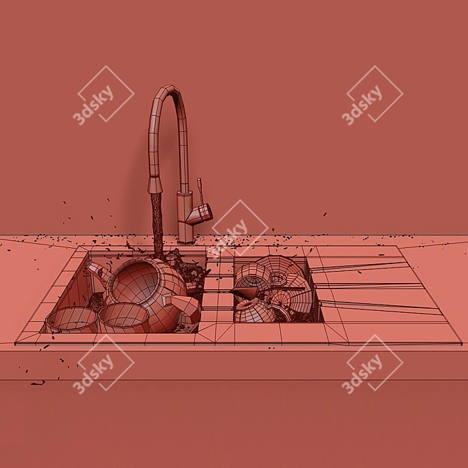 Water-Based Dishwashing: Efficient & Convenient 3D model image 3