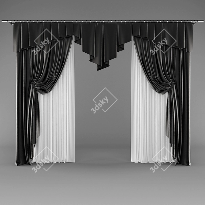 Modern Curtain Panels 3D model image 1