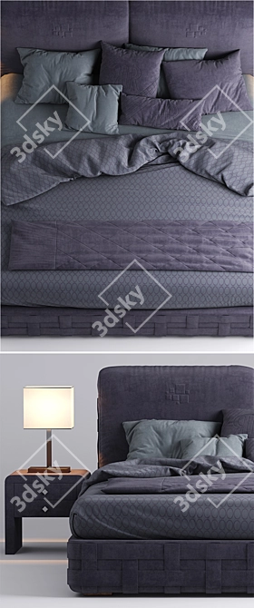 Luxury Braid Bed by Rugiano 3D model image 2