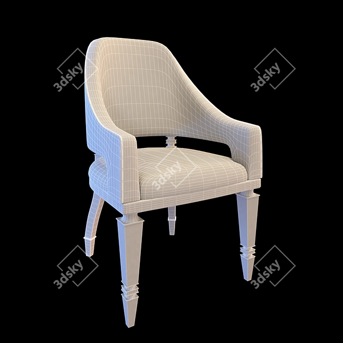 Priscilla 2 Armrest Chair: Sleek & Elegant 3D model image 2