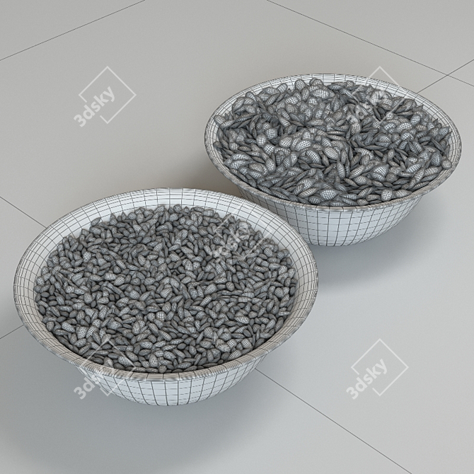 Particle-generated, high-polygon sunflower seeds 3D model image 2