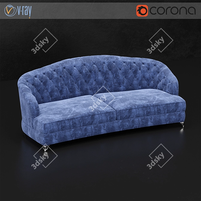 Italian S.A.t Antigua Sofa: Classic Design & High Quality 3D model image 1