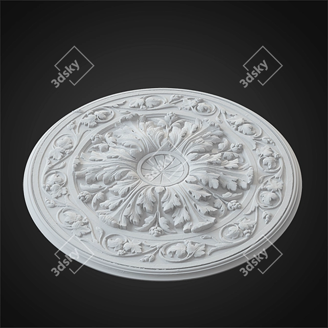 Gypsum Rosette Decoration - 3D 3D model image 2