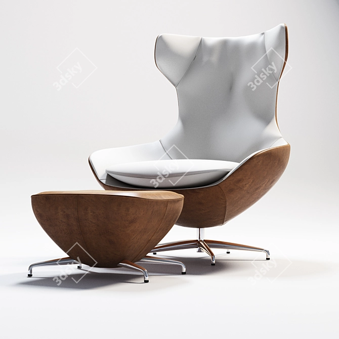 Elegant Crafted Caruzzo Swivel Chair 3D model image 1