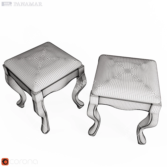 Panamar Banquette: Stylish and Versatile Pouf 3D model image 2