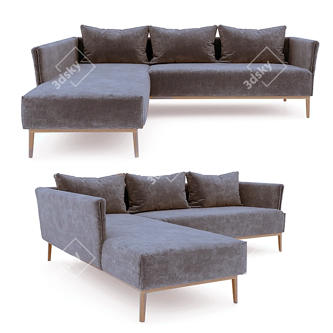 Eco-Luxe Allora Lounge-Sofa 3D model image 1