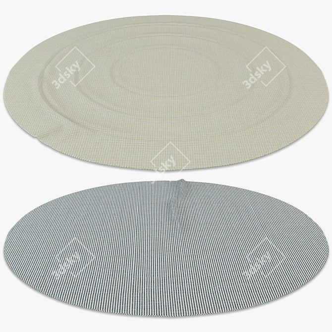 Circular Bliss: Stylish Round Rugs 3D model image 1