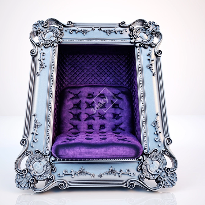 Baroque Velvet Frame Chair by Slokoski 3D model image 2