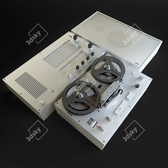 Retro Braun TG-60 Cassette Player 3D model image 1