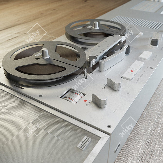 Retro Braun TG-60 Cassette Player 3D model image 2