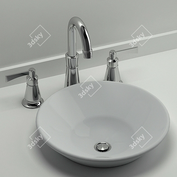 KOHLER Conical Bell Washbasin & Archer Mixer 3D model image 2