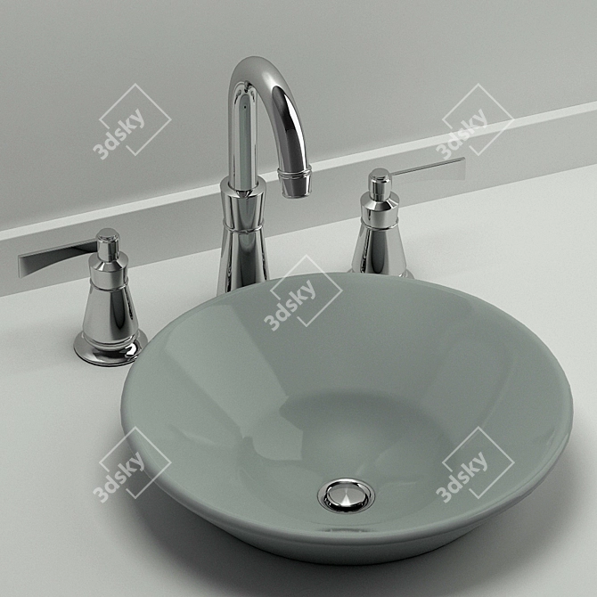 KOHLER Conical Bell Washbasin & Archer Mixer 3D model image 3