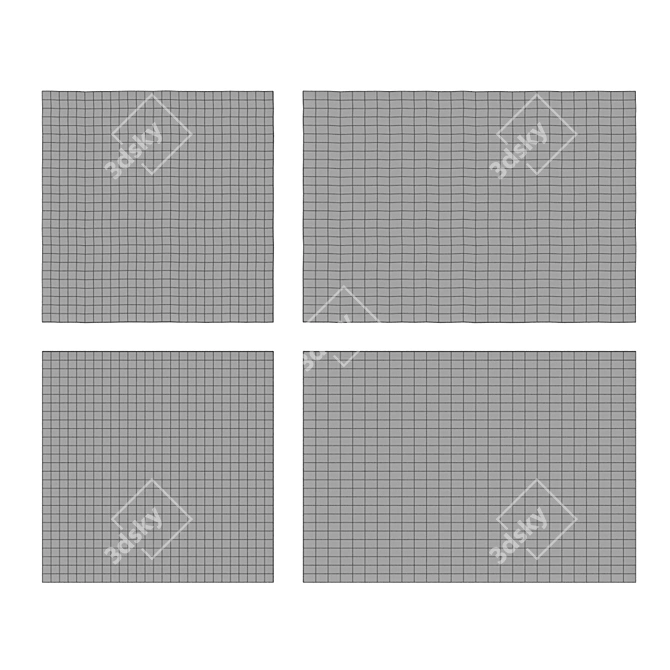  Elegant Blade Border Rug: Hand-loomed Luxury 3D model image 3