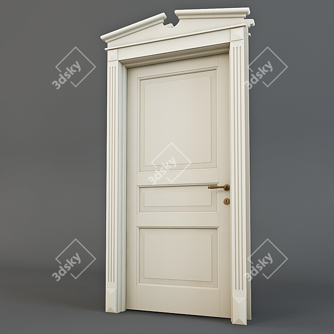 Elegant Atelier Magnolia Door 3D model image 3