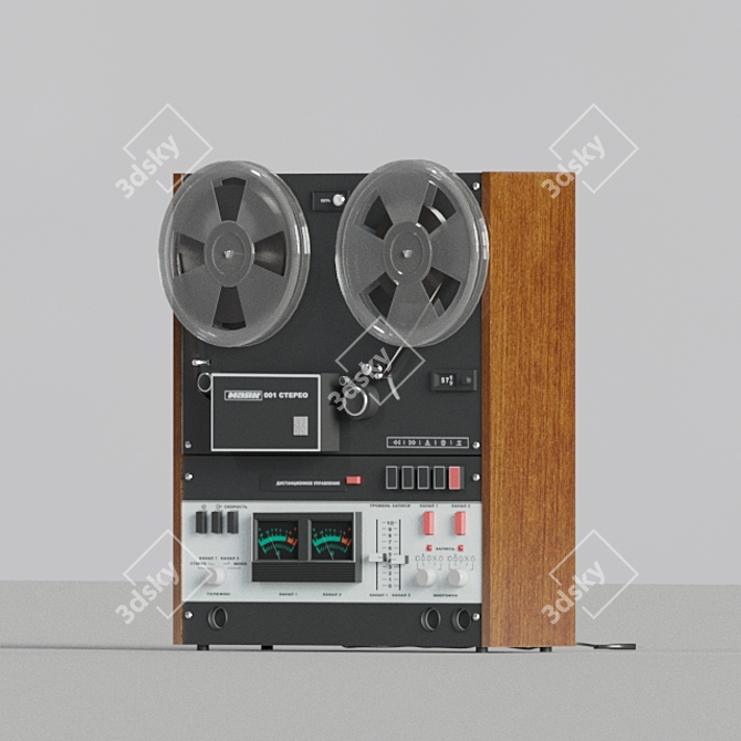 Vintage BEACON Reel Tape Recorder 3D model image 1
