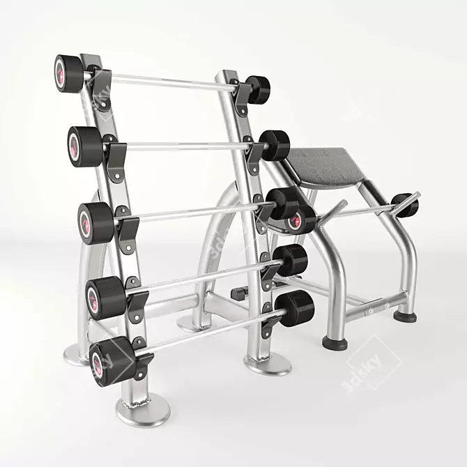 Ultimate Rod Rack Set by Life Fitness 3D model image 1