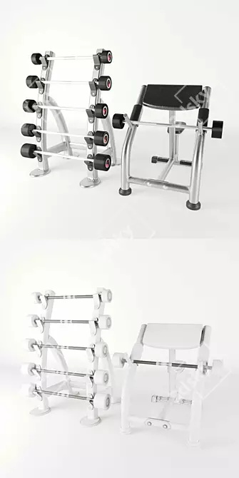 Ultimate Rod Rack Set by Life Fitness 3D model image 2