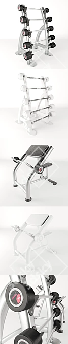 Ultimate Rod Rack Set by Life Fitness 3D model image 3