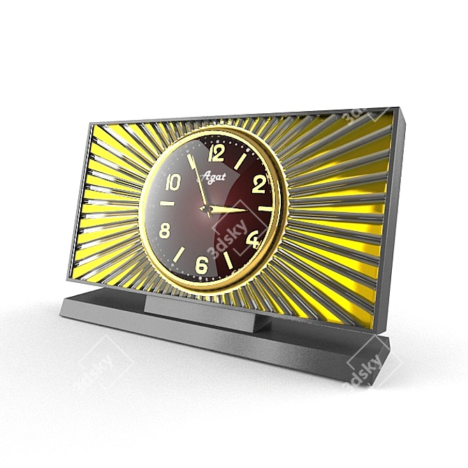Vintage 3D Retro Clock Model 3D model image 1