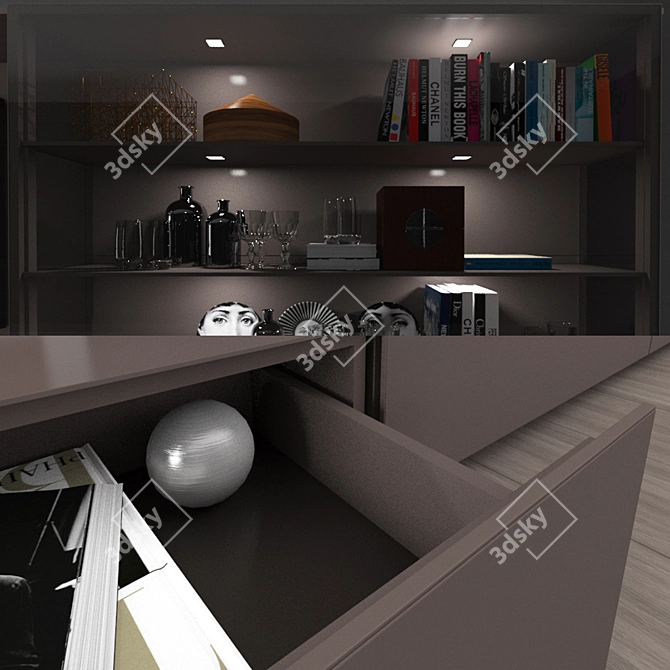 Modern Living: Rimadesio Abacus with Ligne Roset Accessories 3D model image 3