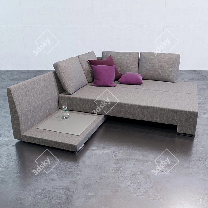 Vento Corner Sofa Bed: Stylish Transformation & Functional Design 3D model image 2