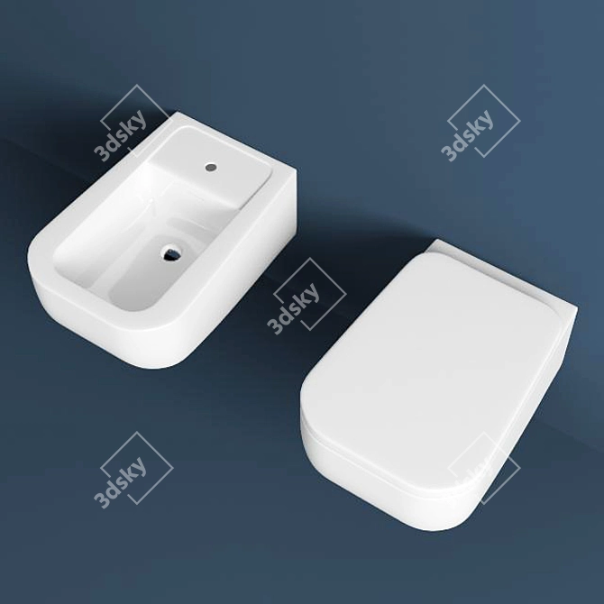 Flaminia Como Wall-Mounted Toilet and Bidet 3D model image 2