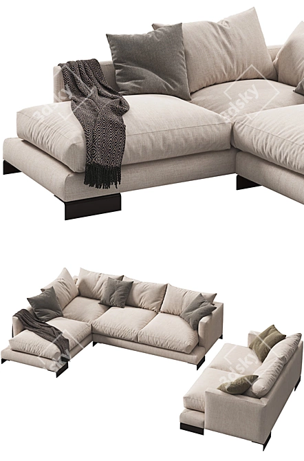 FLEXFORM LONG ISLAND 2 | Stylish Corner & 2-Seater Sofas 3D model image 2