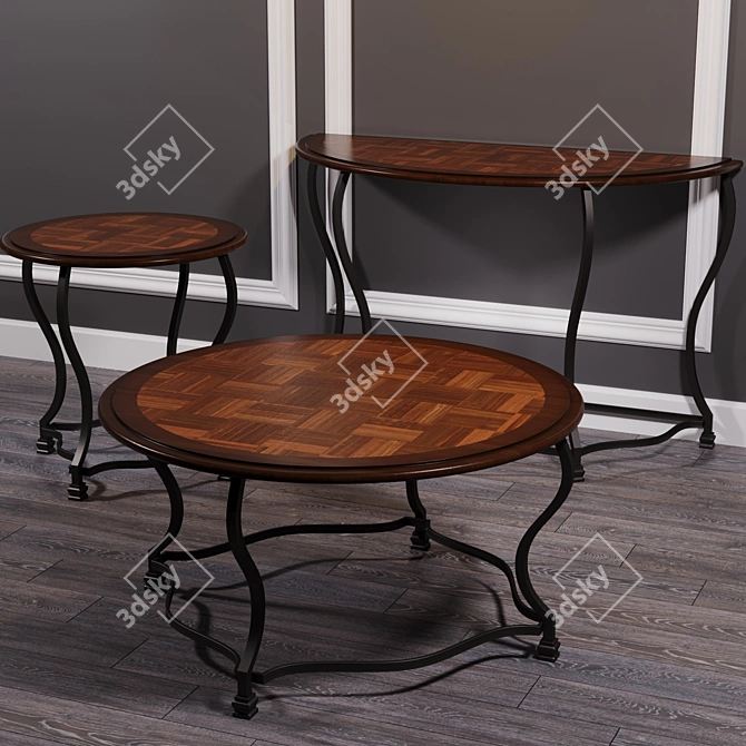 Ashley Wycliffe Tables Set 3D model image 2