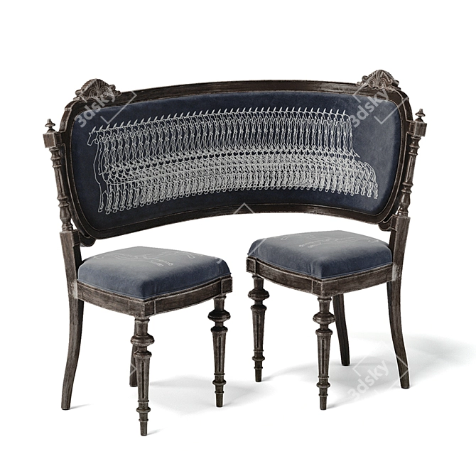 Revolutionary Love Seat 3D model image 1
