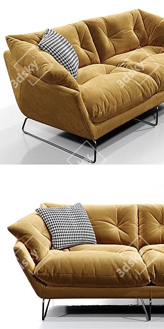 Saba Italia New York Suite Sofa: Stylish Comfort for Urban Living 3D model image 2