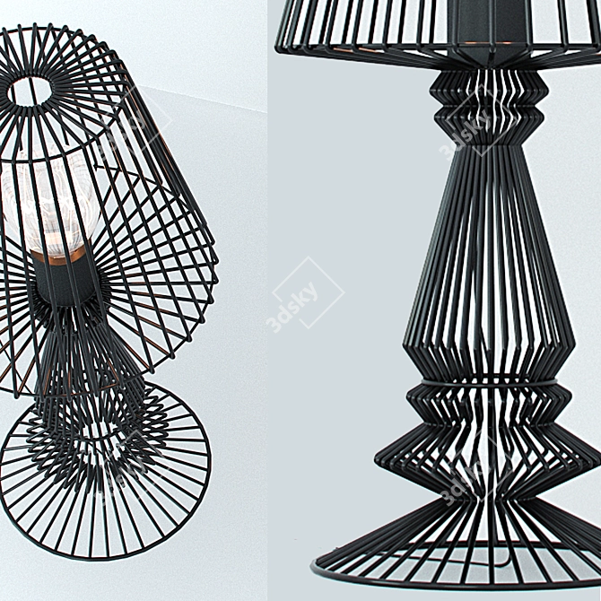 Sleek Black Table Lamp 3D model image 2