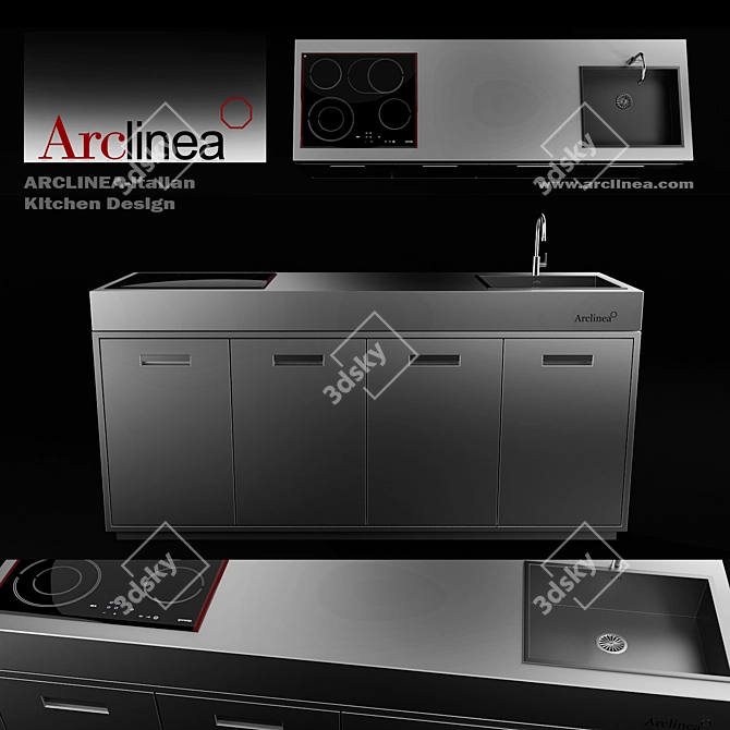 Sleek Arclinea Kitchen: Superior Design, Exquisite Craftsmanship 3D model image 1