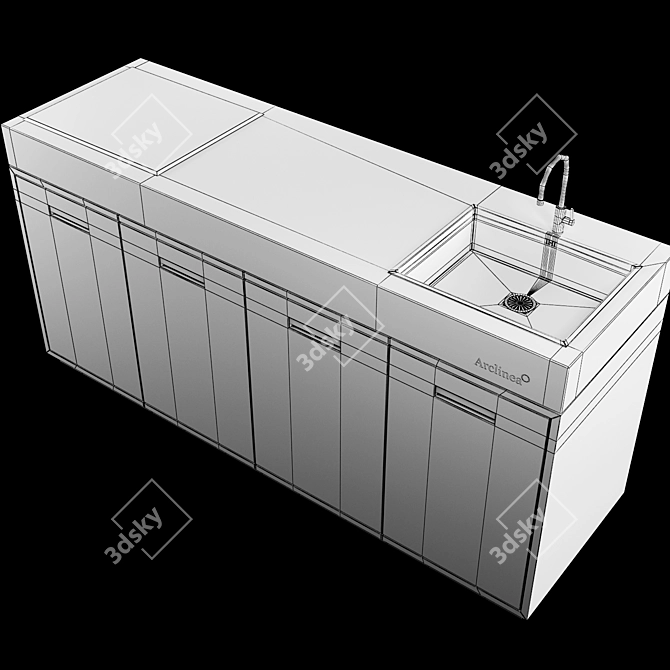 Sleek Arclinea Kitchen: Superior Design, Exquisite Craftsmanship 3D model image 3