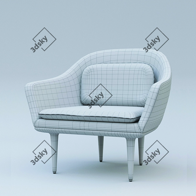 Lunar Lounge: Stylish Comfort 3D model image 3
