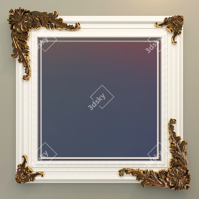 Elegance Gold Wall Mirror 3D model image 1