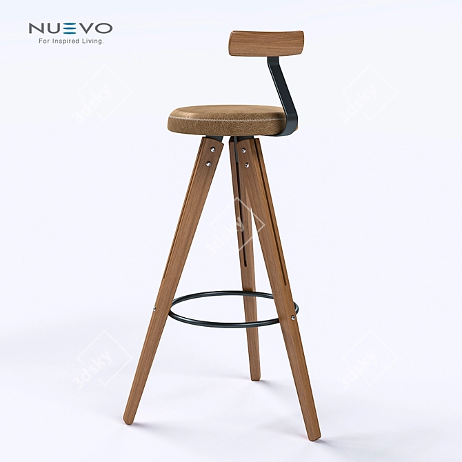 Nuevo Theo Barstool: Sophisticated and Sleek Seating 3D model image 2