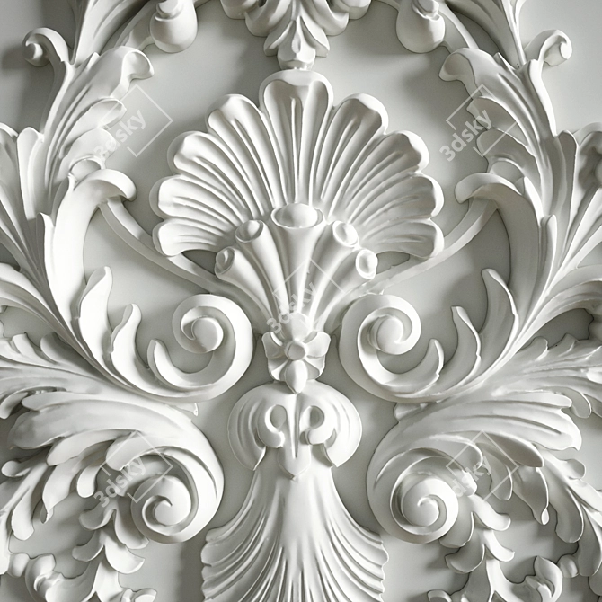 Elegant Carved Decor for Walls 3D model image 2