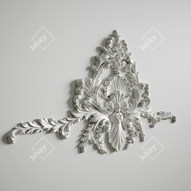 Elegant Carved Decor for Walls 3D model image 3