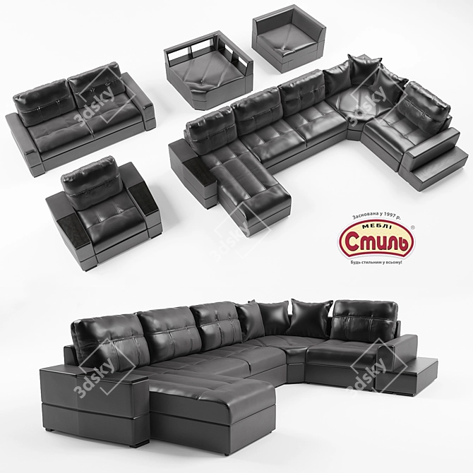 Title: Sheridans Modular Sofa Set 3D model image 1