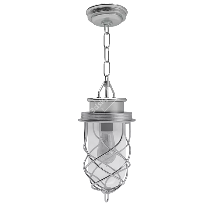Modern Glass Pendant Ceiling Lamp 3D model image 2