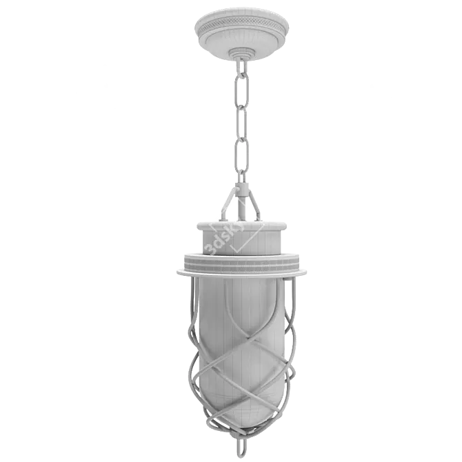 Modern Glass Pendant Ceiling Lamp 3D model image 3