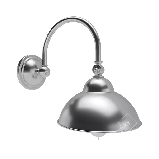 Sleek Derby Wall Mounted Hook Sconce 3D model image 2