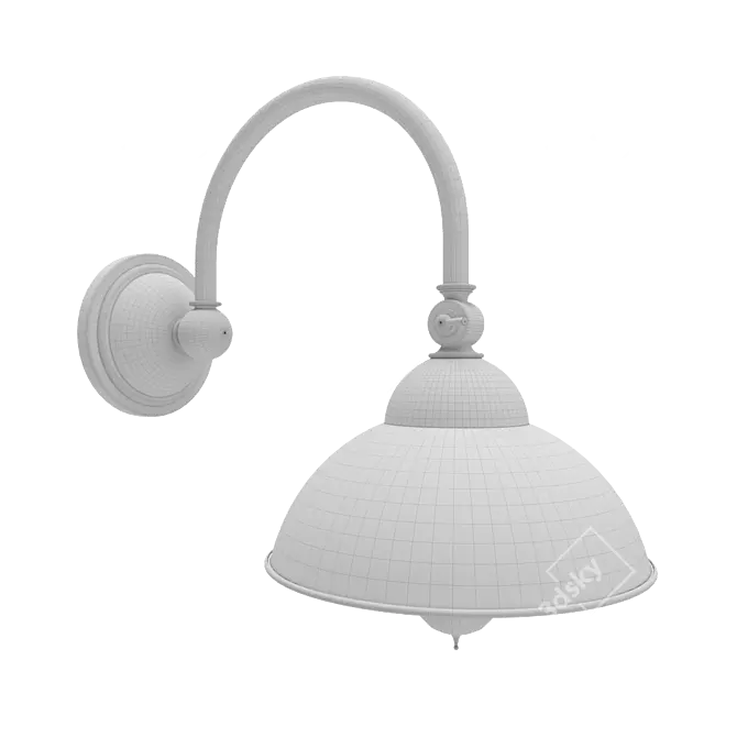 Sleek Derby Wall Mounted Hook Sconce 3D model image 3