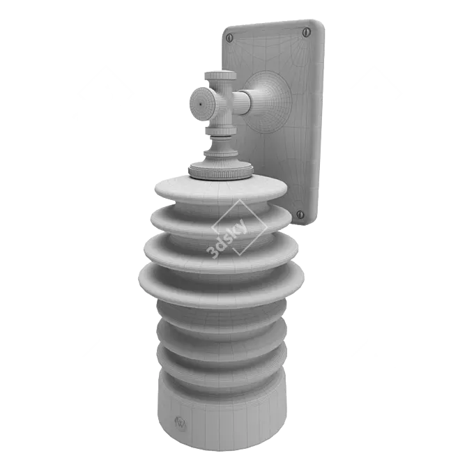 Sleek Glass Ribbed Wall Sconce 3D model image 3