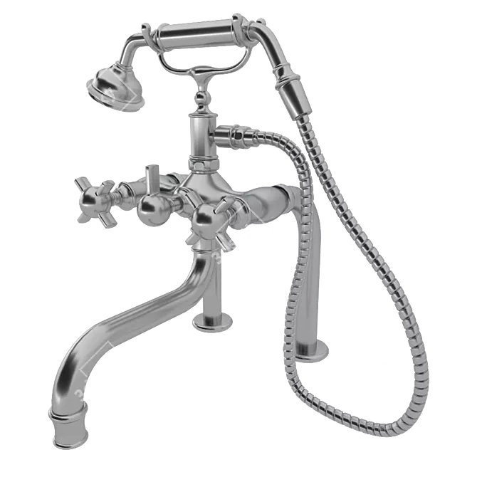 Olympia Shower Set with Cross Handles 3D model image 2