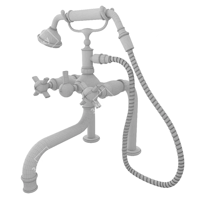 Olympia Shower Set with Cross Handles 3D model image 3