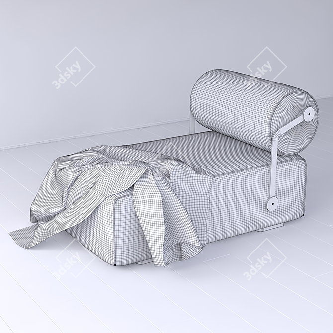 Versatile Folding Couch Papiz: Comfort and Style 3D model image 3